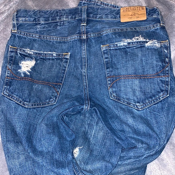 Men’s Hollister Destroyed Denim Factory Distressed & Ripped Knee Jeans Sz 32/32 - Picture 12 of 12